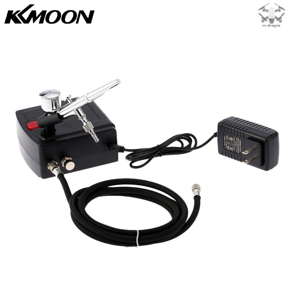 Bộ máy nén khí phun chuyên nghiệp KKmoon 100-250V nạp trọng lực hai tác động dùng để vẽ tranh/sơn móng tay/sơn mô hình