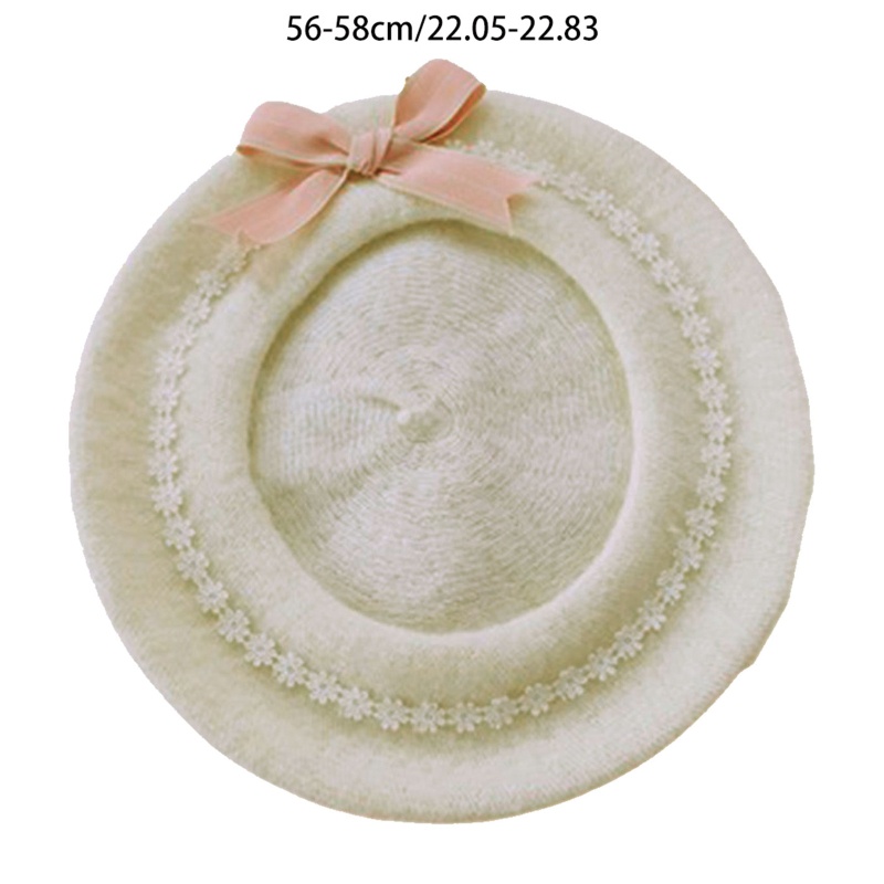 Mũ Nồi Đính Nơ Họa Tiết Hoa Cúc Phong Cách Lolita Nhật Bản Dễ Thương Cho Nữ