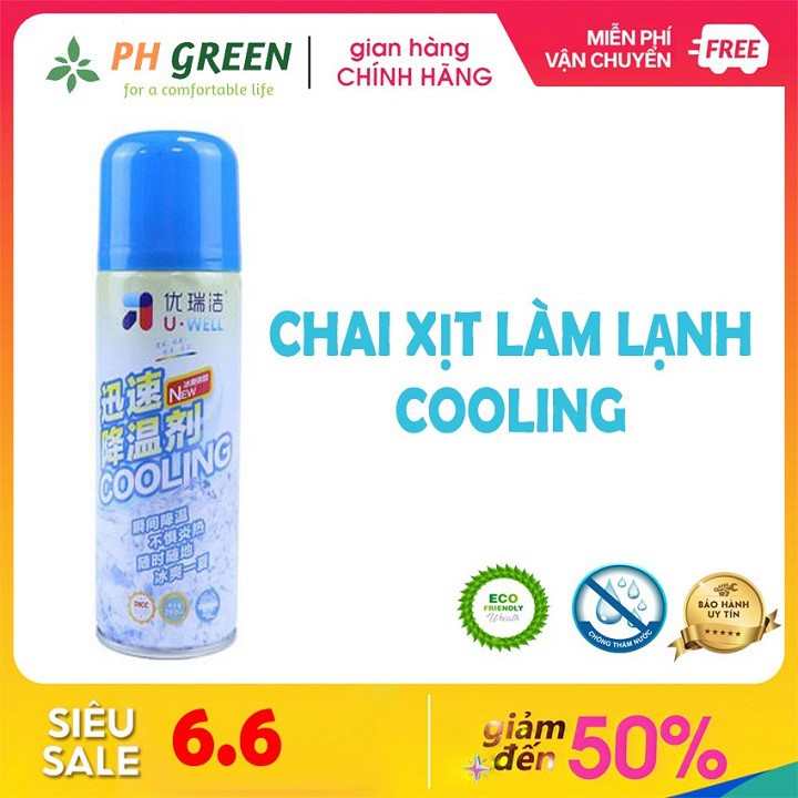 ❤️FREE SHIP❤️Bình Xịt Lạnh Thể Thao 260ml COOLING_Hạ Nhiệt Nhanh, Chống Nắng Nóng, Làm Mát Xe, Tiện Lợi, An Toàn