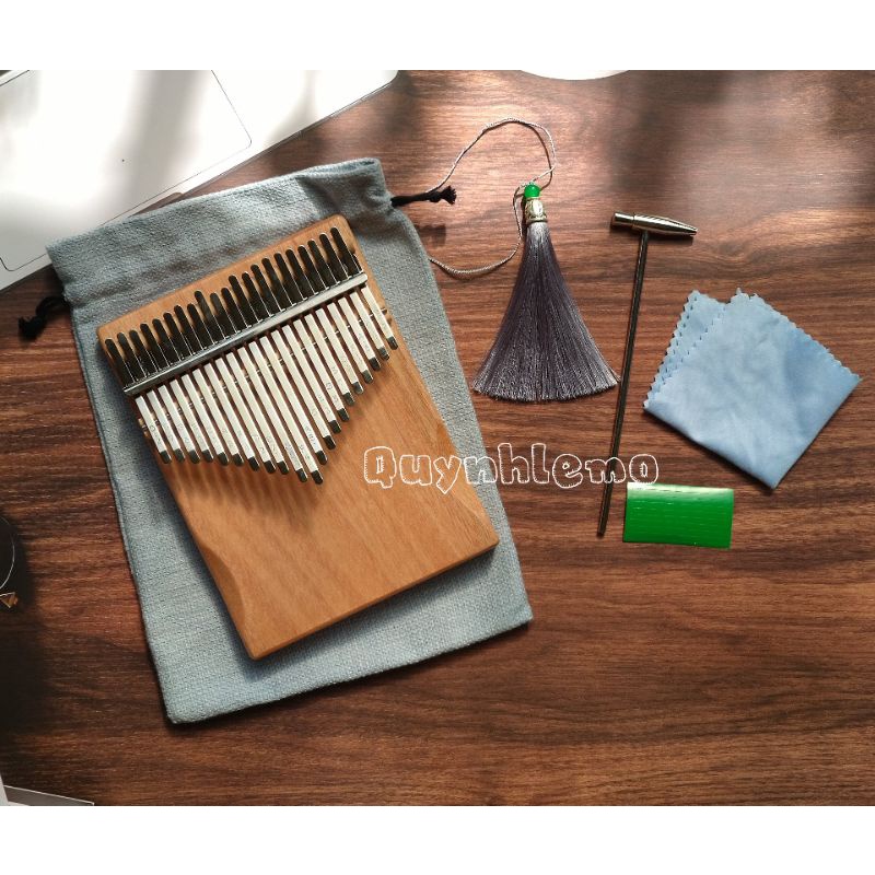 Đàn kalimba 21 phím gỗ Manhogany cao cấp tặng full phụ kiện dây treo trang trí