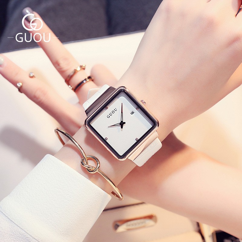 Đồng hồ nữ mặt VUÔNG, đồng hồ đeo tay nữ dây da, thời trang trẻ trung, cao cấp, hàng chất lượng giá siêu rẻ