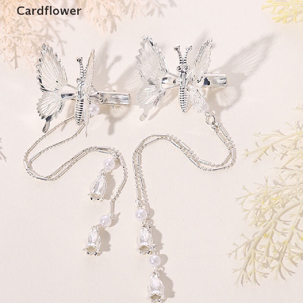 &lt; Cardflower &gt; Kẹp Tóc Hình Chuồn Chuồn Tua Rua Cánh Bướm Bước Lắc Chân Phong Cách Cổ Điển Trang Sức Cho Nữ Đang Giảm Giá