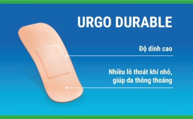 BĂNG CÁ NHÂN DÀNH CHO MỌI NGƯỜI, MỖI NGÀY Urgo Durable là sản phẩm băng cá nhân số 1 tại Việt Nam và Pháp