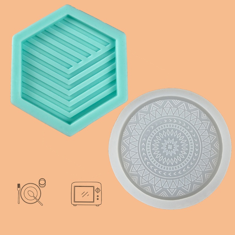 Khuôn Silicone Làm Khay Trà / Cà Phê / Đế Lót Ly Bằng Resin Độc Đáo Diy