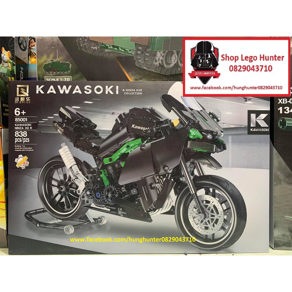 Qizhile 85001 bộ đồ chơi xếp hình Technic Xe PKL Kawasaki Ninja H2 R