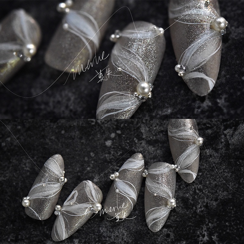 Miếng Dán Trang Trí Móng Tay MS02 Họa Tiết Ruy Băng Xinh Xắn