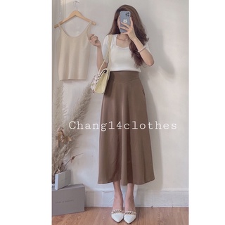 Chân váy lụa công sở dáng dài chất siêu mịn