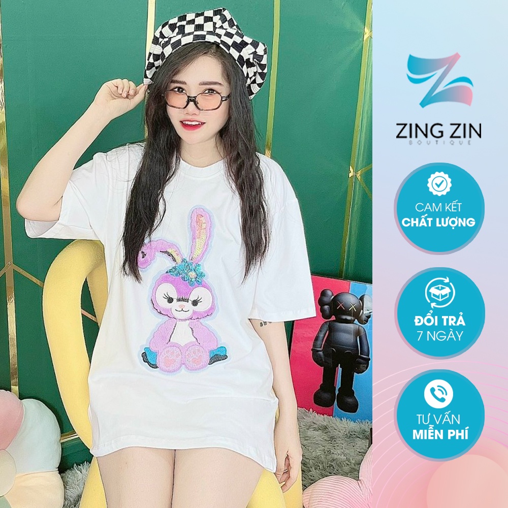 Áo Thun Hình Thêu Nổi Hình Con Thỏ Quảng Châu Cao Cấp  - AT22 | BigBuy360 - bigbuy360.vn