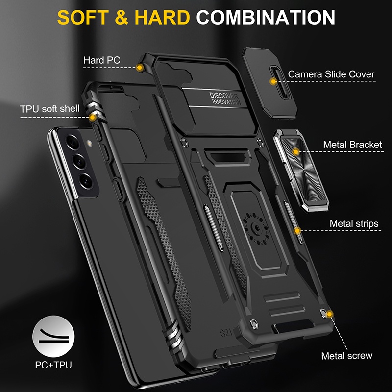 Ốp Điện Thoại Chống Sốc Có Vòng Đỡ Từ Tính Cho Samsung Galaxy S21 FE S22 S22 Plus S22 Ultra M52 5G M53 A03 Core