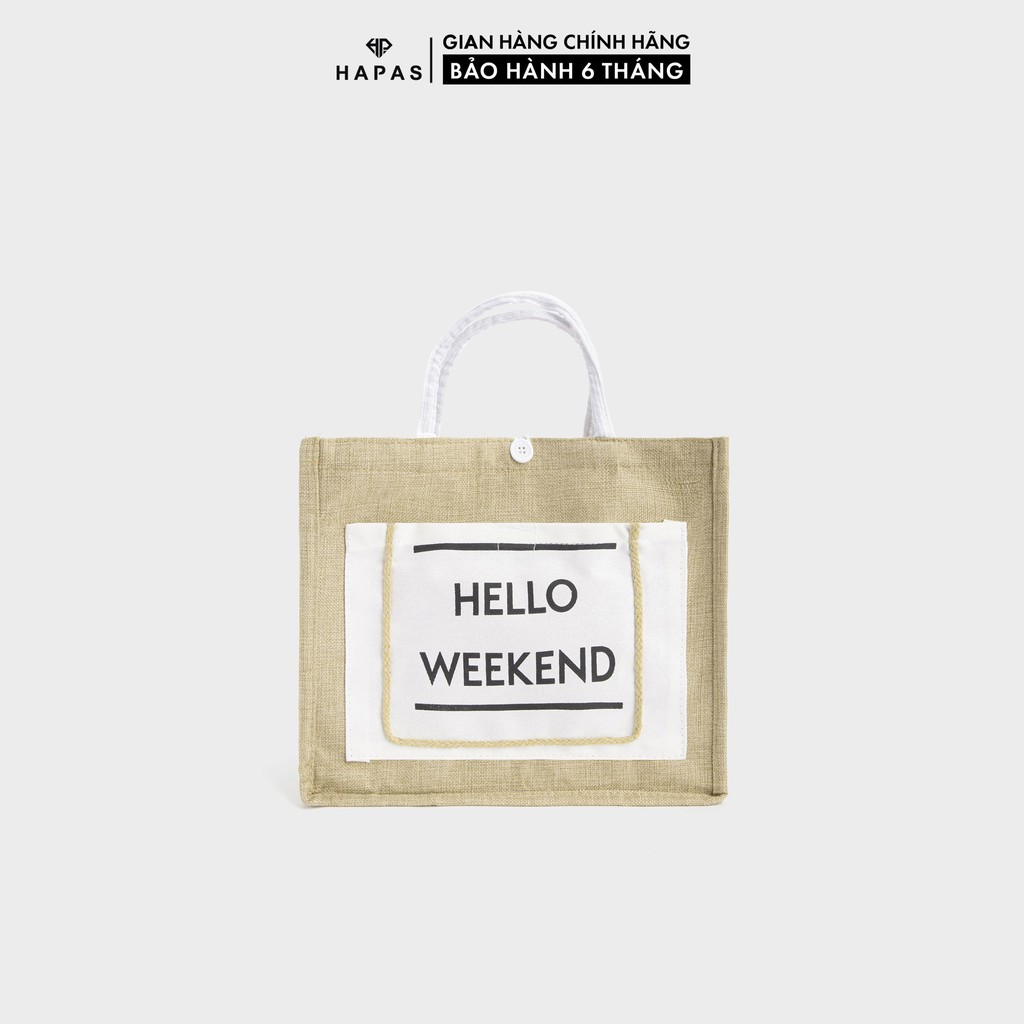 Túi Đi Chơi Du Lịch Chất Cói Hello Weekend Sz 35 HAPAS - 9TSL804 | BigBuy360 - bigbuy360.vn