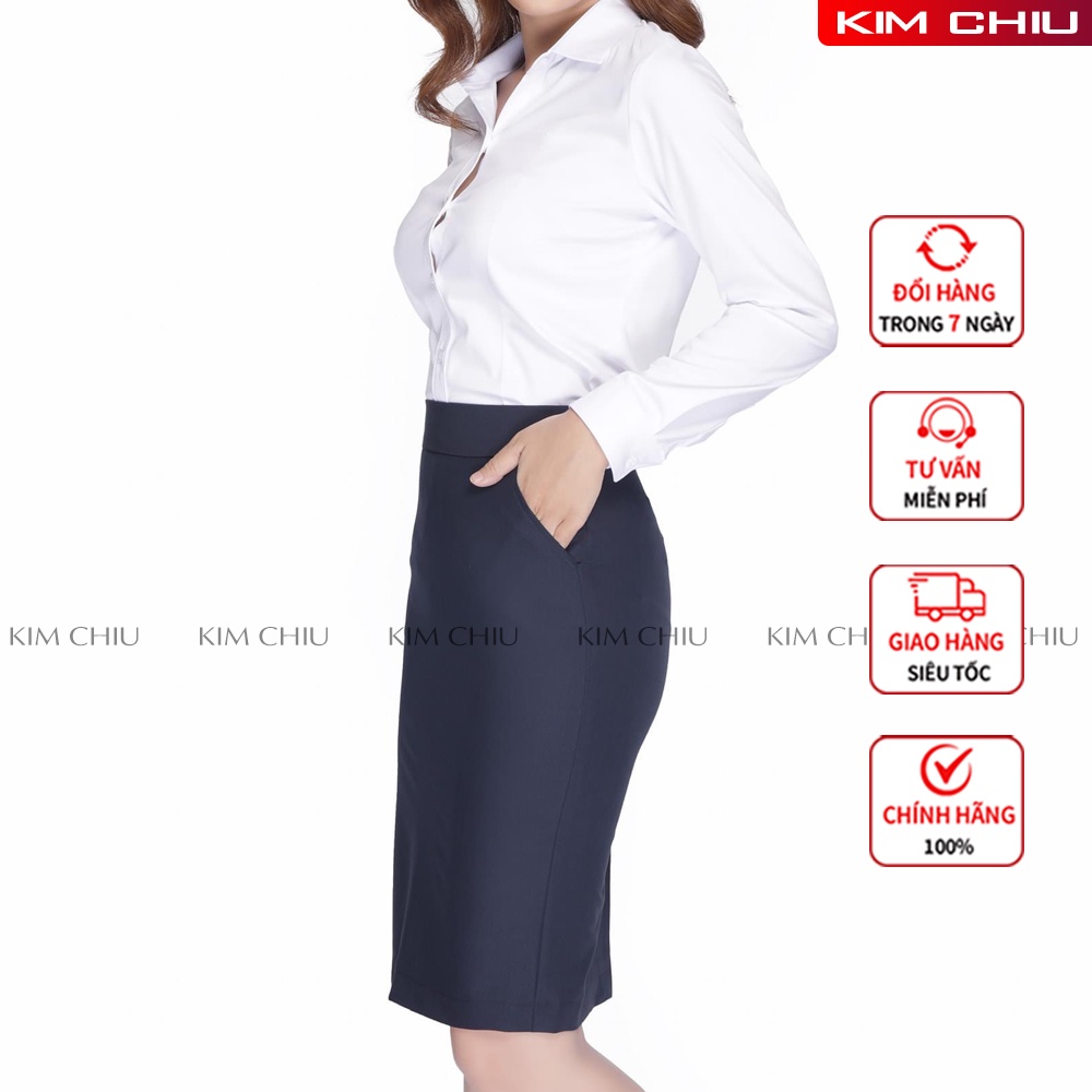 Chân Váy Ôm Công Sở Kim Chiu Màu Đen, Xanh Đen, Vải Tuyết Mưa Cao Cấp, Tôn Dáng, Không Xù Lông, Dài 50-55cm CV-28