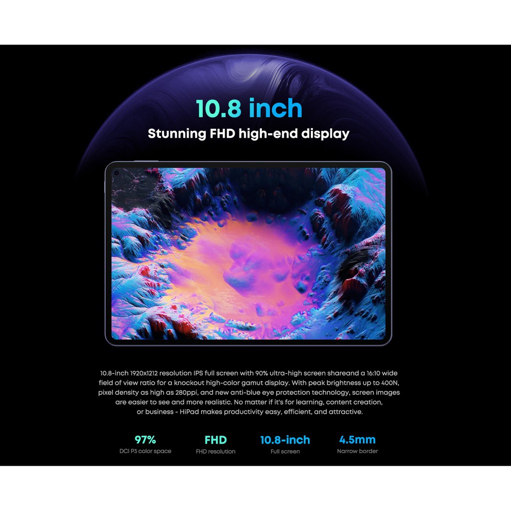 Máy tính bảng Chuwi Hipad Pro LTE chip Snap 622/8G Ram/128G/10.8 inch 2K