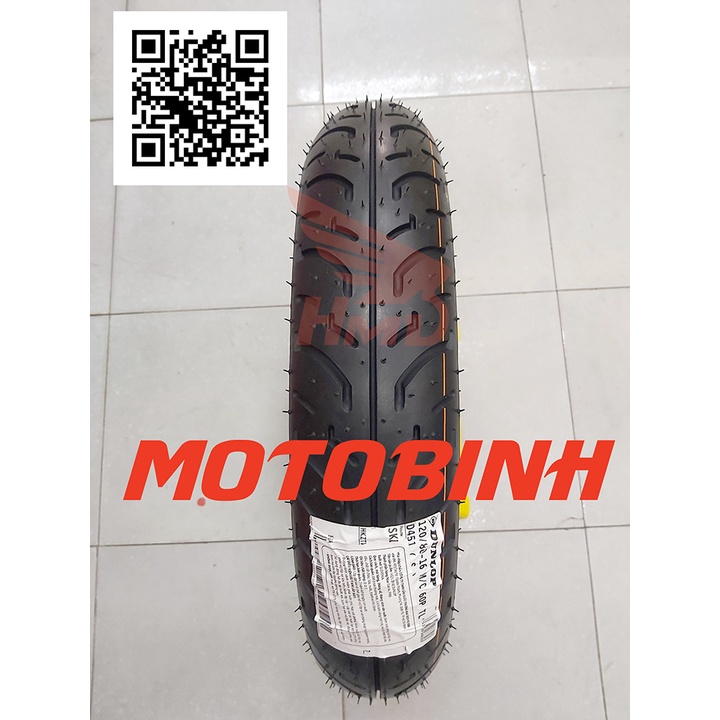 Lốp/vỏ xe 120/80-16 D451 TL Dunlop SAU dành cho xe SH zin theo xe