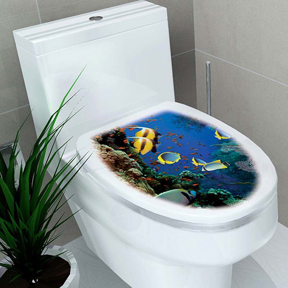 Miếng dán trang trí nắp bồn cầu bằng vinyl chống thấm nước 32*39cm