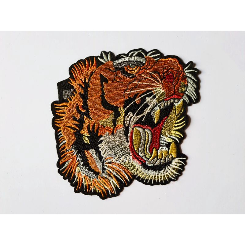 Patch/ Logo/Sticker Đầu Hổ Thêu Ủi Dùng Trong Trang Trí Quần Áo