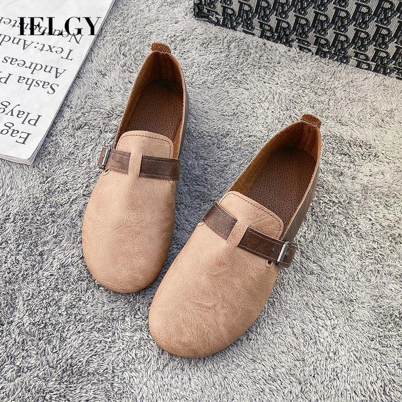 Giày Đế Bằng Chống Trượt Màu Trơn Đơn Giản Thời Trang Phong Cách Hàn Quốc Cho Nữ