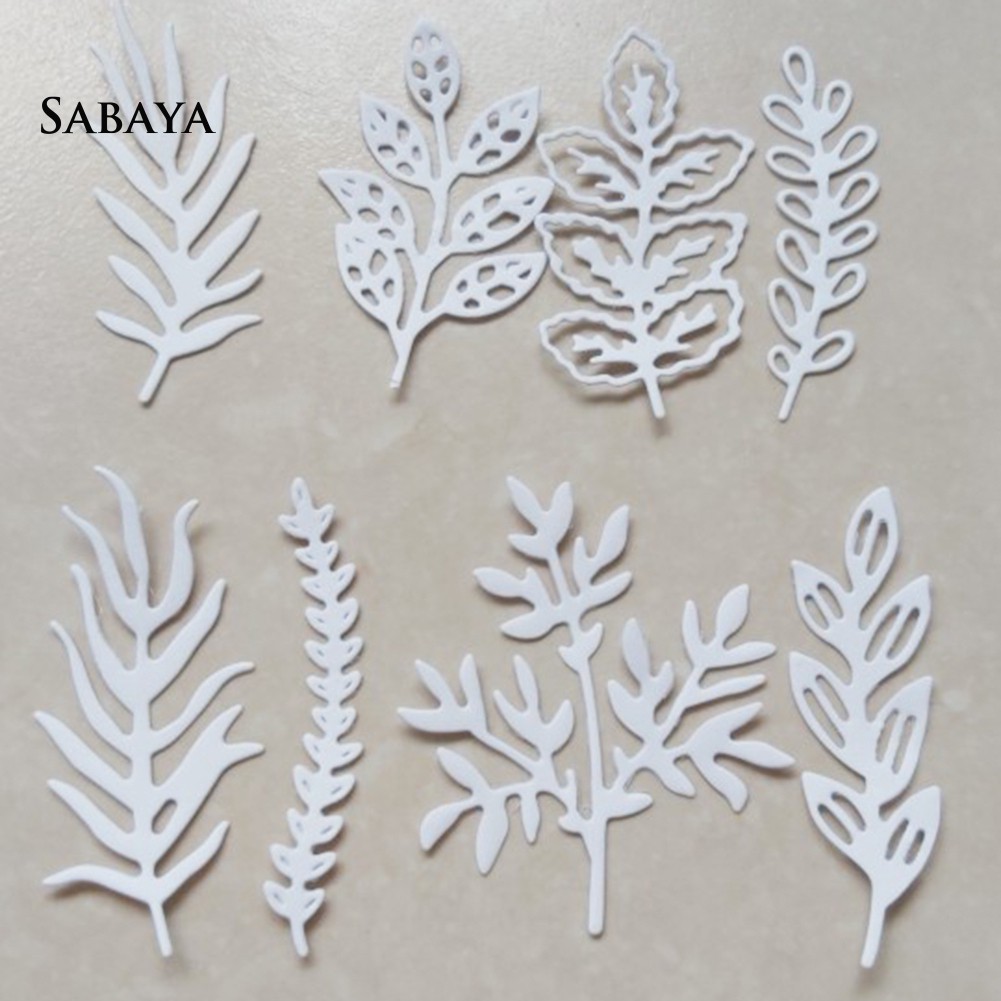 Set khuôn kim loại cắt giấy hình lá dễ thương