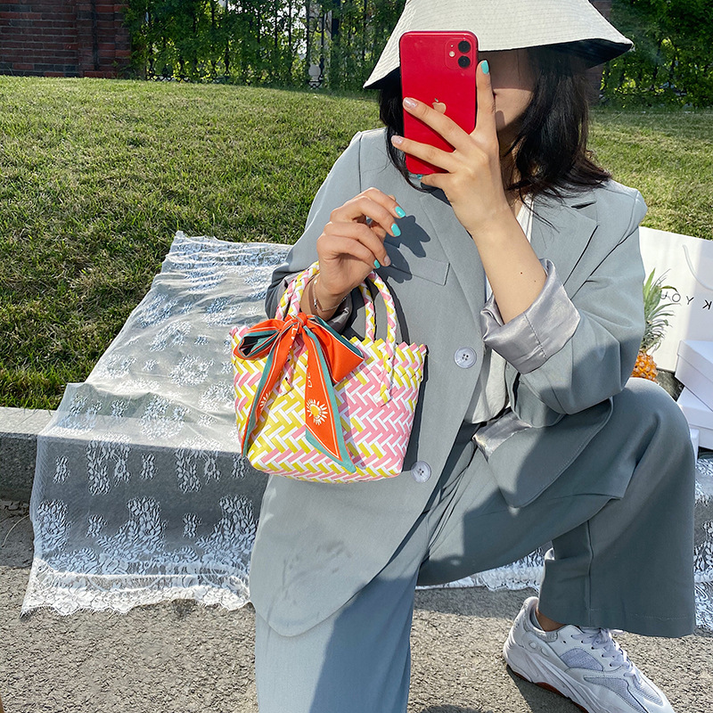 Túi xách đan cói phong cách mùa hè thời trang xinh xắn cho nữ