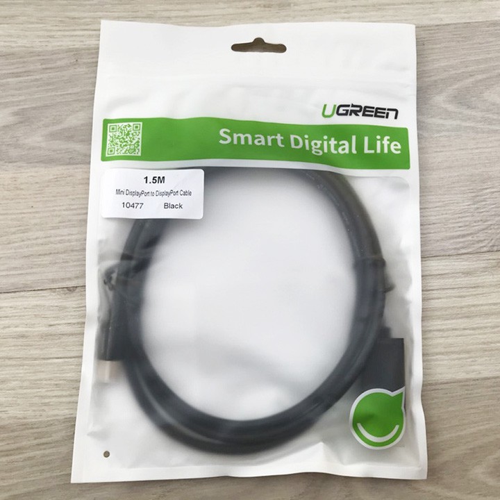 Cáp Mini DisplayPort To Displayport Dài 1,5M Ugreen Hỗ Trợ Độ Phân Giải 4k*2k -10477 10476