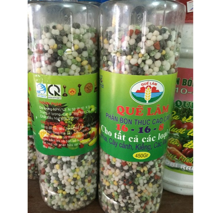 Phân bón thúc cao cấp Quế Lâm NPK 16-16-8 450g dùng cho hoa cây cảnh