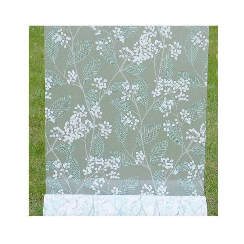 CUỘN 5M DECAL DÁN KÍNH HOA LÁ XANH KHỔ 60CM CÓ KEO SẴN