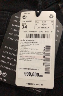 Quần jean mango (Auth)size 27