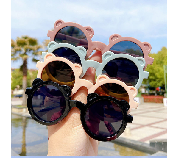 Mắt Kính Gọng Tròn Đính Hoa Xinh Xắn Cho Bé