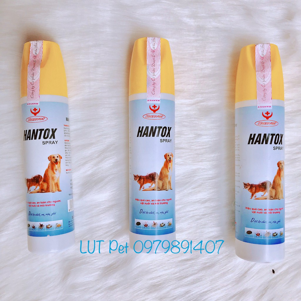 Xịt Hantox Spray diệt bọ chét ve chấy rận ghẻ chó mèo 300ml - diệt các loại bọ trên gia súc gia cầm 0