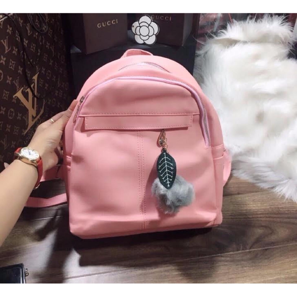 Ba lô nữ da mềm cao cấp mới ( hồng )