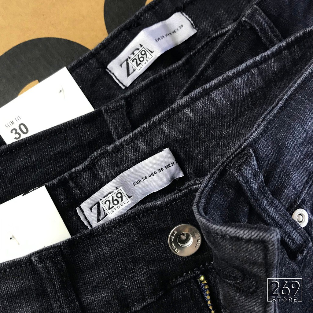 QUẦN JEANS NAM VNXK ĐEN TRƠN VÀ ĐEN RÁCH GỐI SLIM FIT- Jean dày co giãn cao cấp [ẢNH THẬT 100%] ་