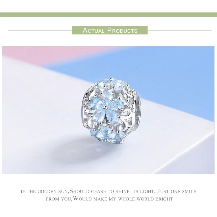 Phụ Kiện BAMOER SCC941 Bằng Bạc 925 Làm Trang Sức Hình Bông Hoa Đính Đá Giả