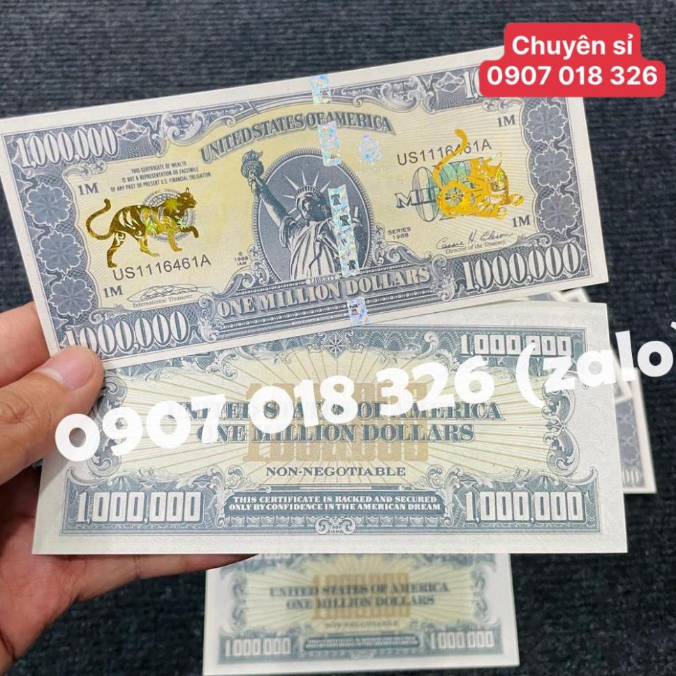 Combo 100 Tờ Tiền 1 Triệu Đô Hình Con Mèo - usd Kỉ Niệm Lưu Niệm, Có Bảo An