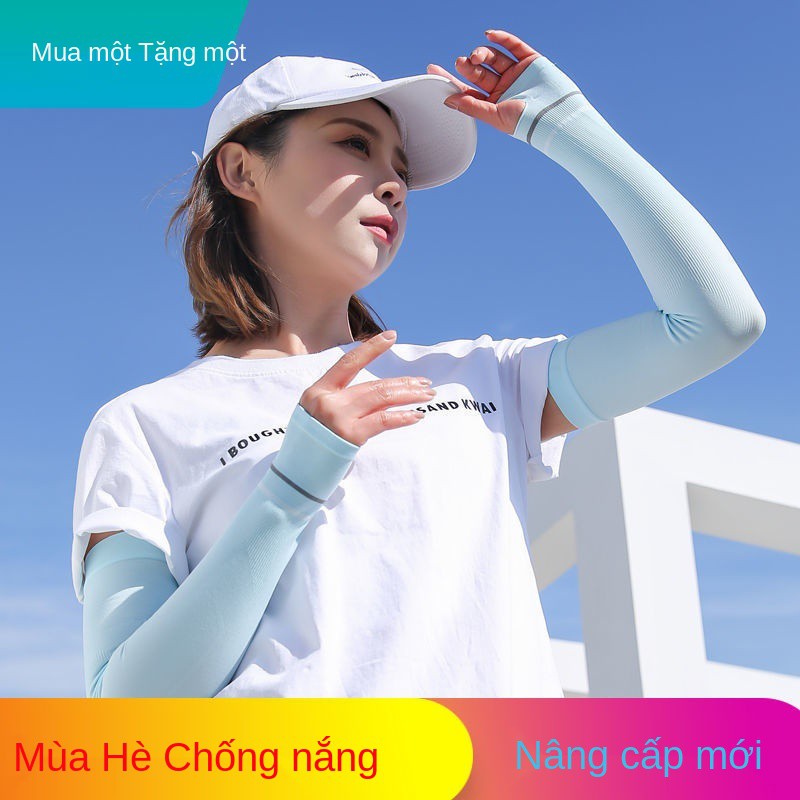 Kem chống nắng mùa hè băng tay sọc unisex muỗi lụa áo cưỡi cá lái xe tia cực tím