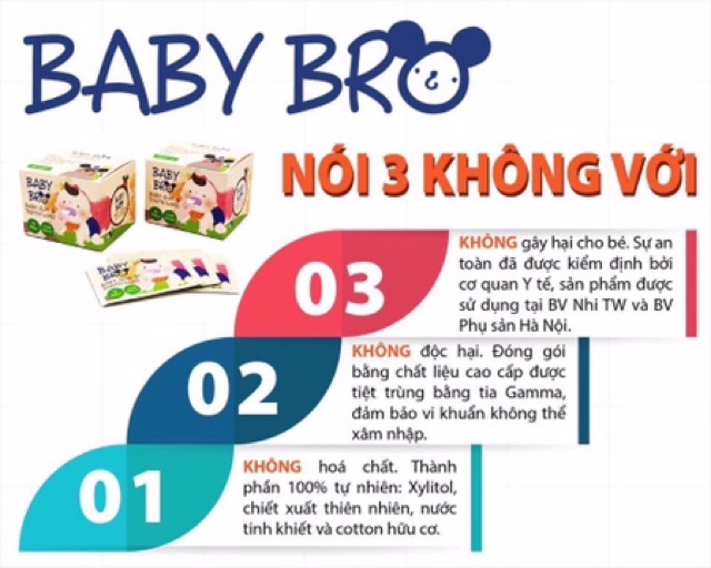 Gạc rơ lưỡi Baby Bro Hàn Quốc chứa Xylitol tự nhiên cho bé và mẹ