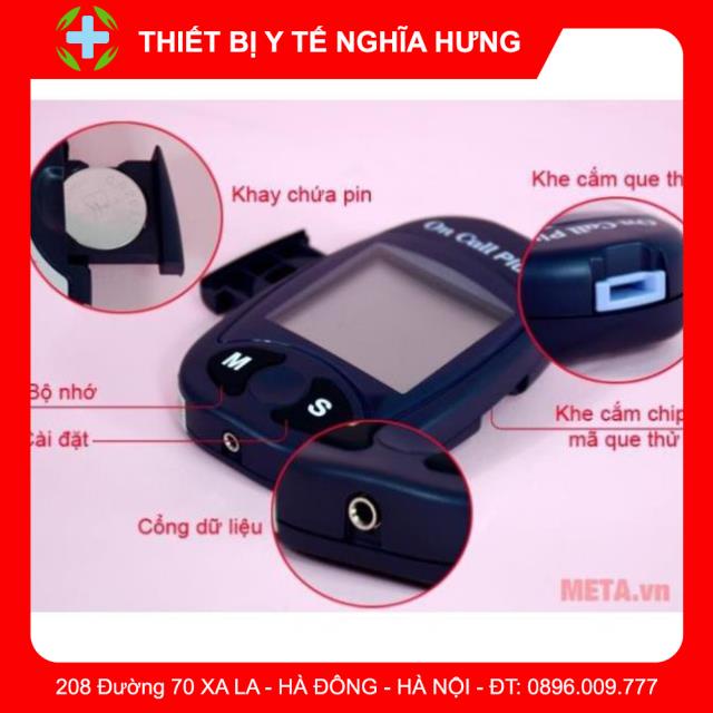 [Thương Hiệu Mỹ] Máy đo đường huyết On Call PLus - Tặng Kèm 25 que thử - Đo Chính Xác 99% trước và sau khi ăn