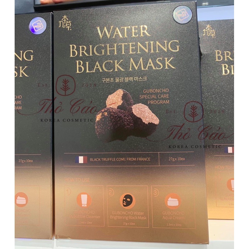 MẶT NẠ THẢI ĐỘC 3 BƯỚC GUBONCHO UGB WATER BRIGHTENING BLACK MÁK LẺ 1 MIẾNG