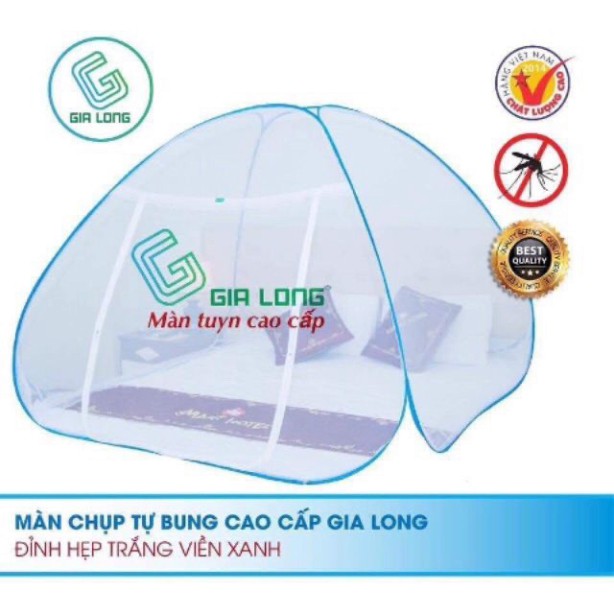 Màn chụp tự bung Gia Long chống muỗi đỉnh chóp tuyn cao cấp- hàng chính hãng chất lượng Made in VN