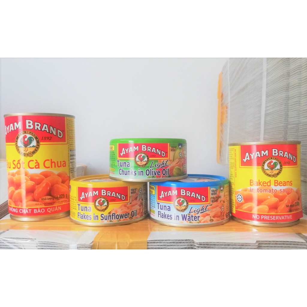 [Hộp tròn 150g] [FLAKES - MÀU VÀNG] CÁ NGỪ XÉ NGÂM DẦU HƯỚNG DƯƠNG [Thailand] AYAM Tuna Flakes In Sunflower Oil (halal)