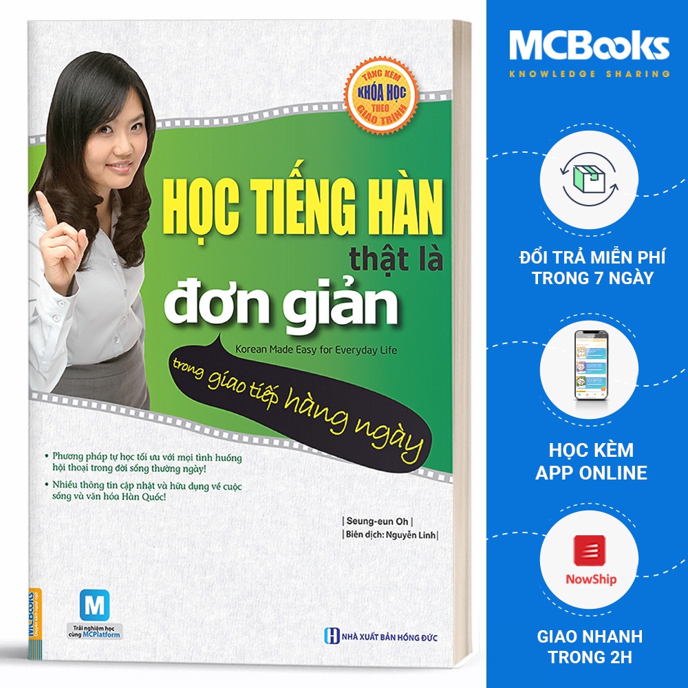 Sách - Học Tiếng Hàn Thật Là Đơn Giản Trong Giao Tiếp Hàng Ngày Cho Người Mới Học - Học Kèm App Online