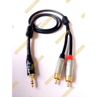 Dây tín hiệu jack 3.5mm-2 jack bông sen av, dài 2m