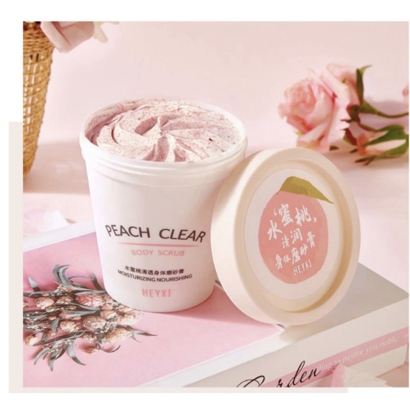 (Bán Buôn – Sỉ) Tẩy Da Chết Toàn Thân Heyxi Đào Peach Clear Body Scrub Moisturizing Nourishing 200G TDC