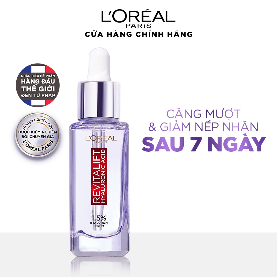 Serum siêu cấp ẩm sáng da L Oreal Paris pure Hyaluronic Acid 1.5% 30ml