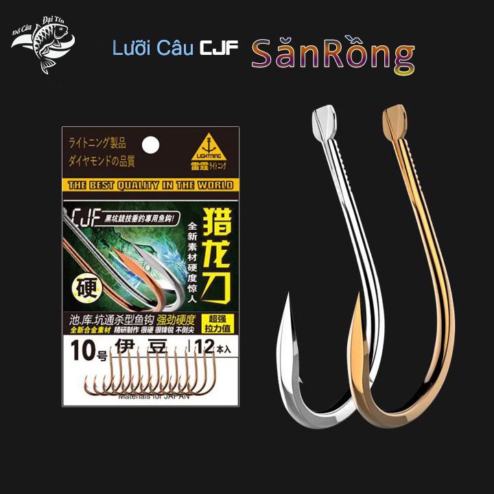 Lưỡi câu cá CJF, Lưỡi Câu SĂN RỒNG có ngạnh Nhật Bản siêu bén siêu bền cao cấp