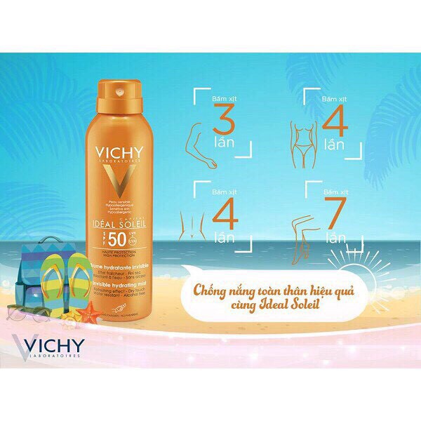 Vichy Kem Chống Nắng Toàn Thân Dạng Xịt Phun Sương