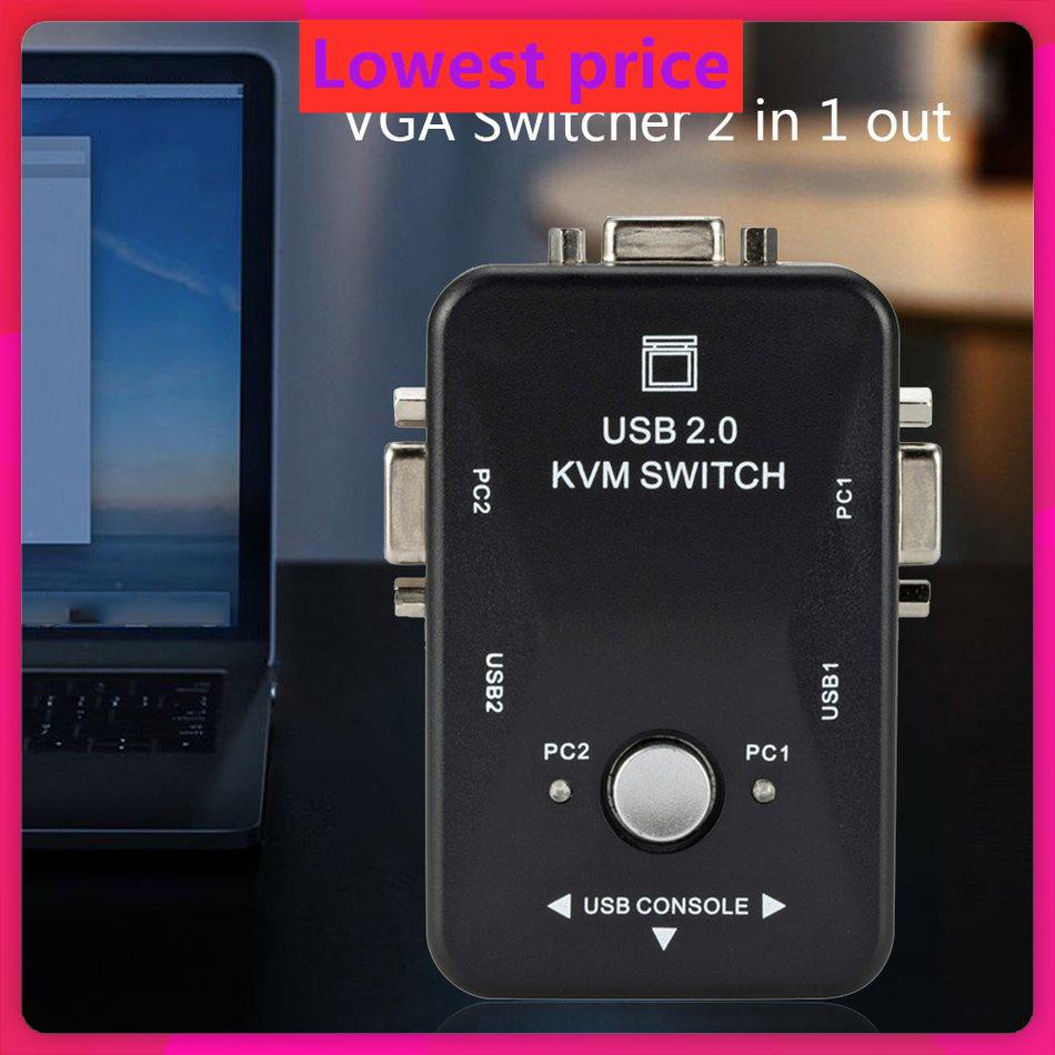 USB 2.0 VGA KVM Switcher 2 Port Switch 2 in 1 VGA Switch VGA Splitter Box