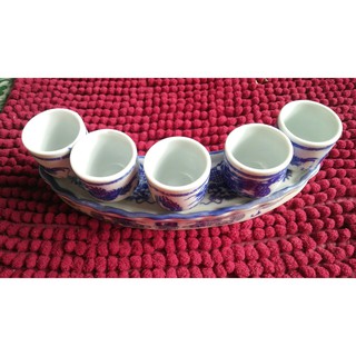Bộ kỷ thờ bát tràng màu xanh