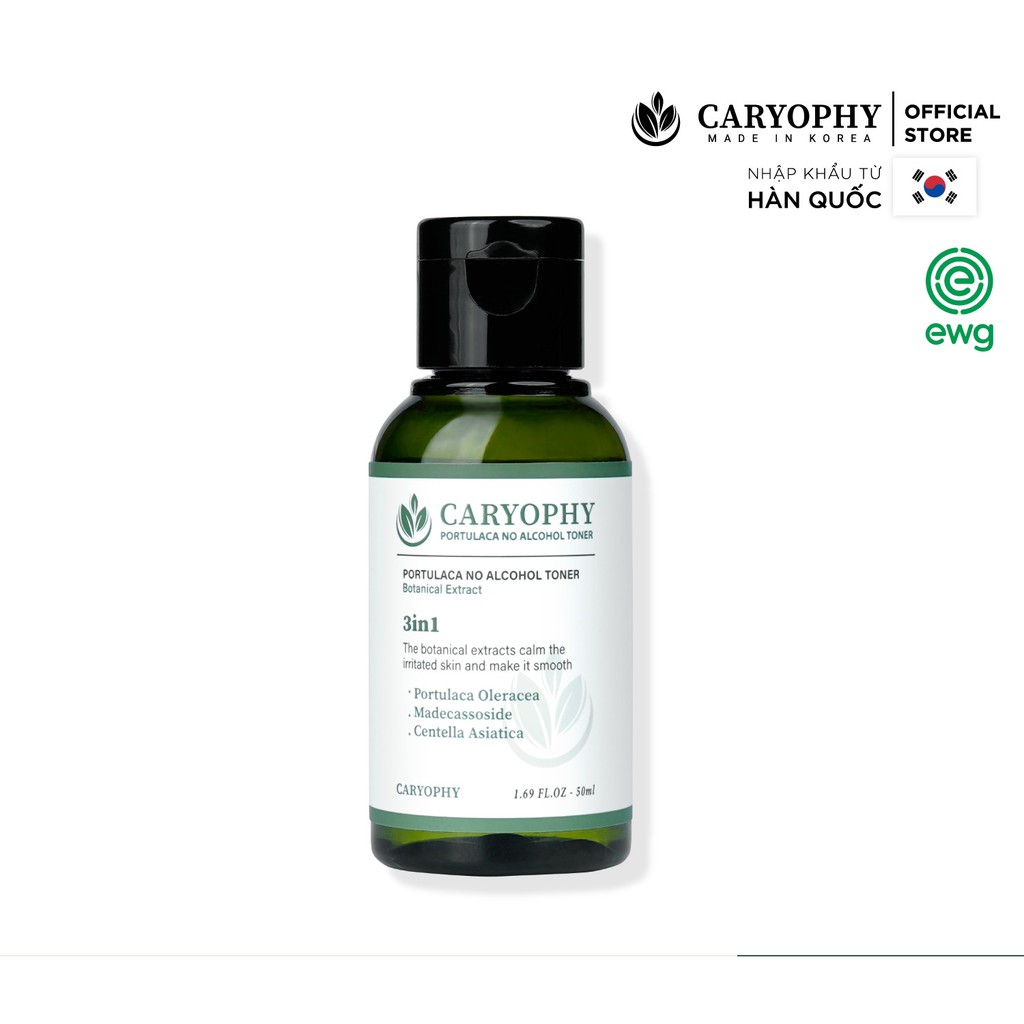 [Mã FMCGMALL -8% đơn 250K] Toner mờ thâm sạch mụn Caryophy Portulaca Toner 50ml