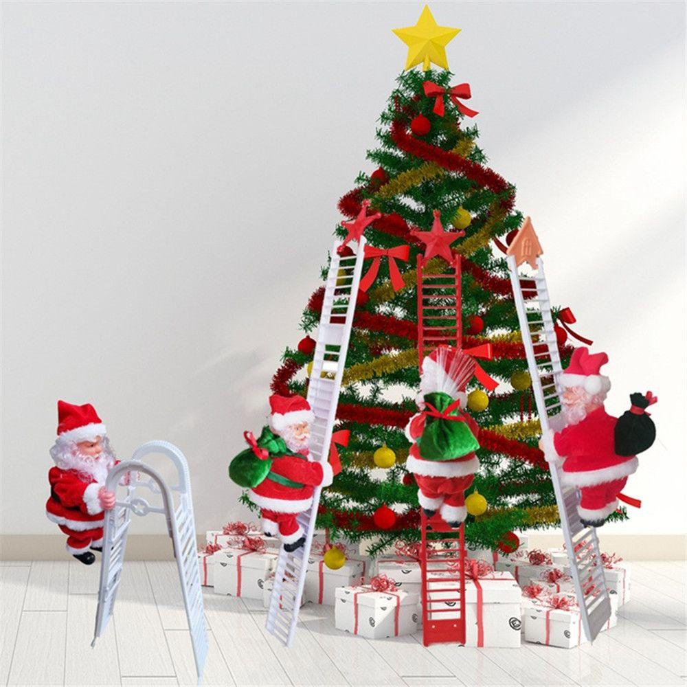 Đồ trang trí Ông Già Noel Đang Leo Thang Trang Trí Cây Thông Noel