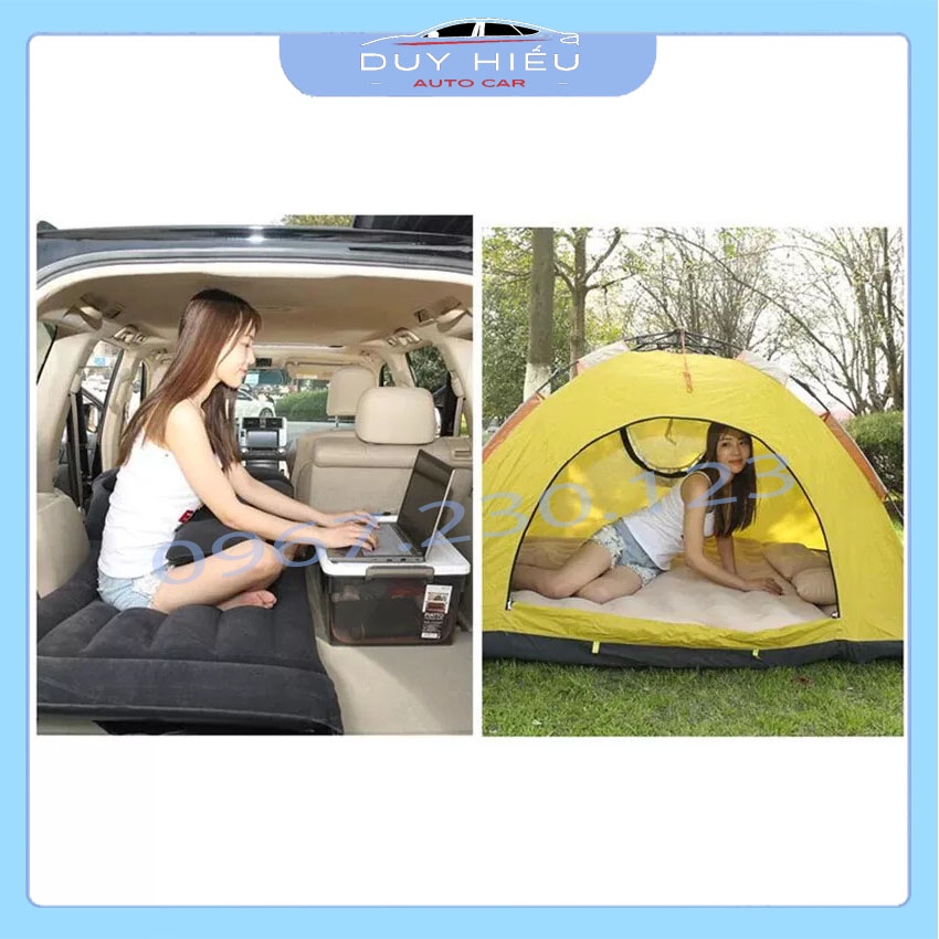 Đệm hơi ô tô cao cấp, giường đệm thông minh cho xe hơi- Tặng kèm bộ 2 gối cao cấp và bơm điện, vòi đa năng sử dụng trên