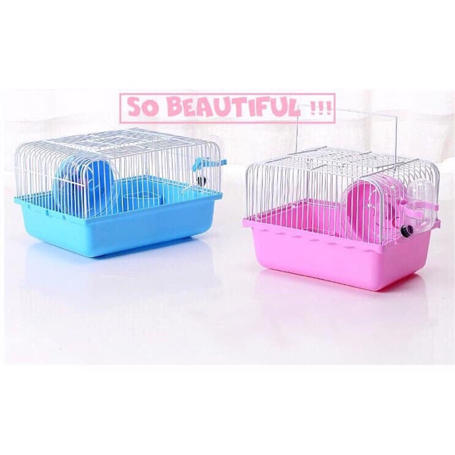 Lồng nuôi xách tay mini khay cao, chuồng sắt có phụ kiện nuôi thú cưng: hamster, sóc...Kitty Pet Shop BMT
